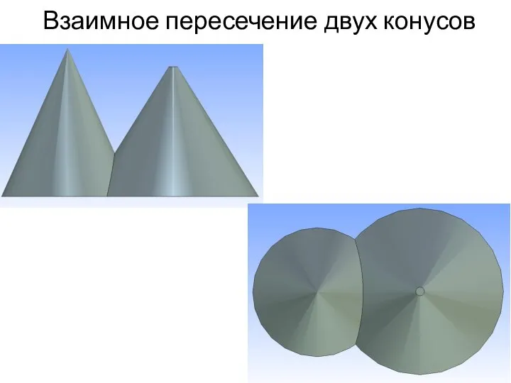 Взаимное пересечение двух конусов