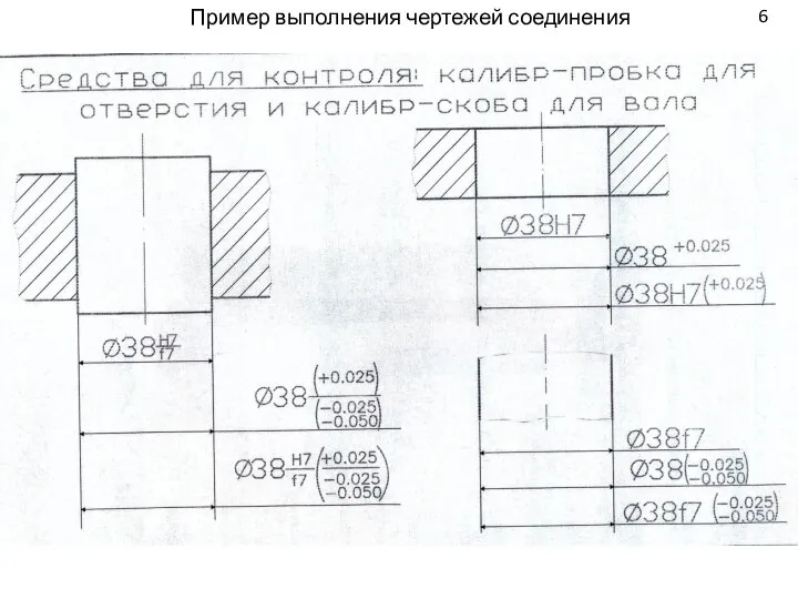 Пример выполнения чертежей соединения 6