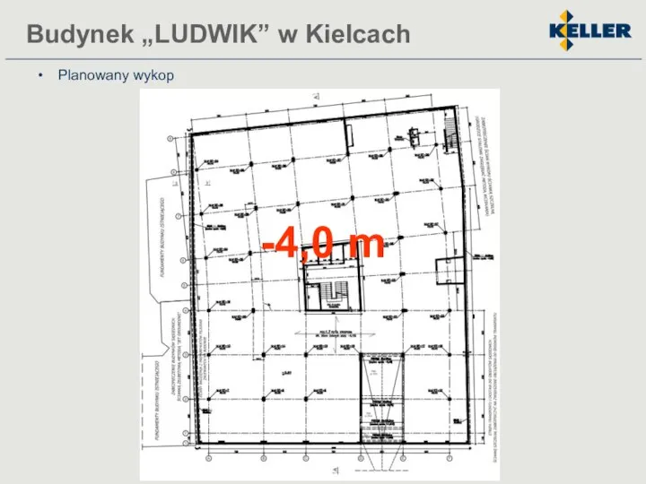 Planowany wykop Budynek „LUDWIK” w Kielcach -4,0 m