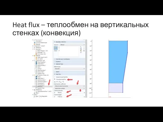 Heat flux – теплообмен на вертикальных стенках (конвекция)