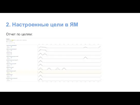 2. Настроенные цели в ЯМ Отчет по целям: