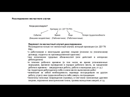 Расследование несчастного случая Подлежит ли несчастный случай расследованию Расследуются только тот