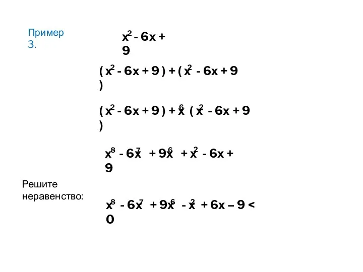 Пример 3. х - 6х + 9 ( х - 6х