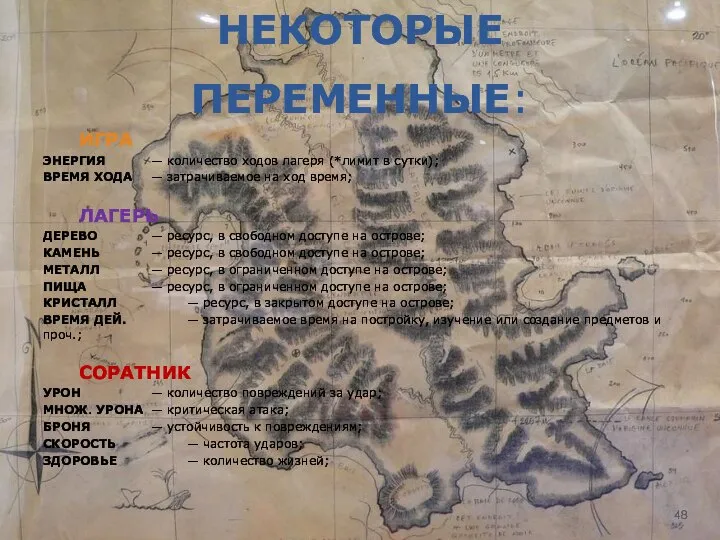 НЕКОТОРЫЕ ПЕРЕМЕННЫЕ: ИГРА ЭНЕРГИЯ — количество ходов лагеря (*лимит в сутки);