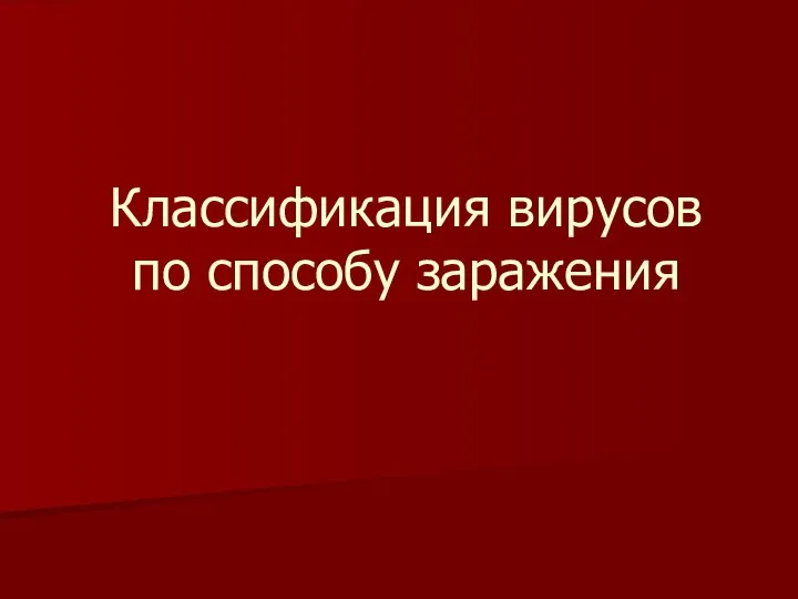 Классификация вирусов по способу заражения