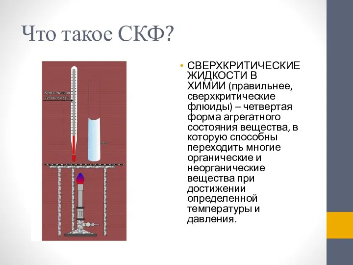 Что такое СКФ? СВЕРХКРИТИЧЕСКИЕ ЖИДКОСТИ В ХИМИИ (правильнее, сверхкритические флюиды) –