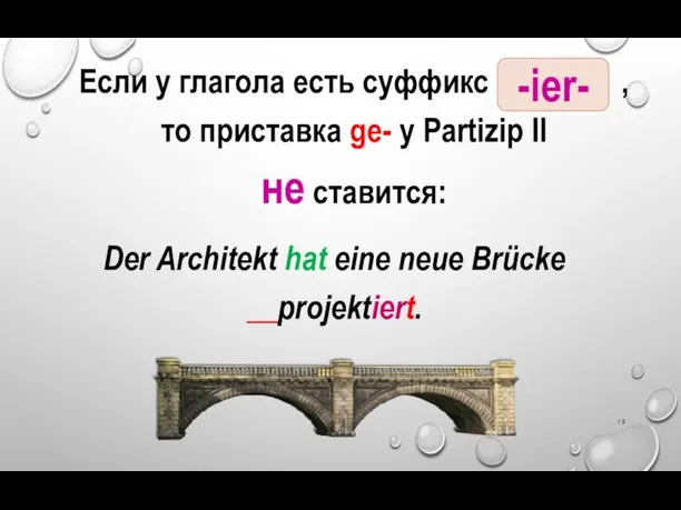 Если у глагола есть суффикс , то приставка ge- у Partizip