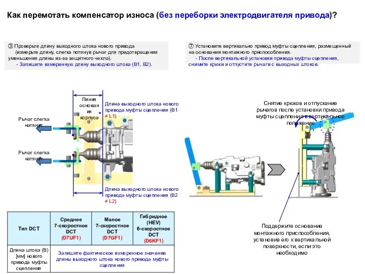 ⑦ Установите вертикально привод муфты сцепления, размещенный на основании монтажного приспособления.