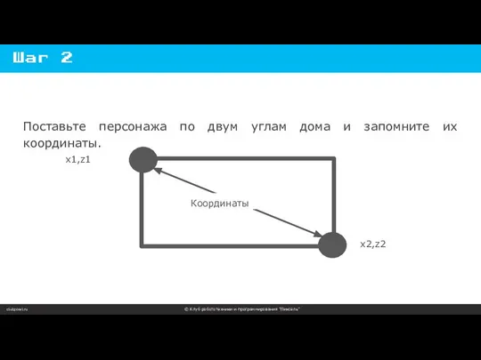 clubpixel.ru © Клуб робототехники и программирования “Пиксель” Шаг 2 Поставьте персонажа