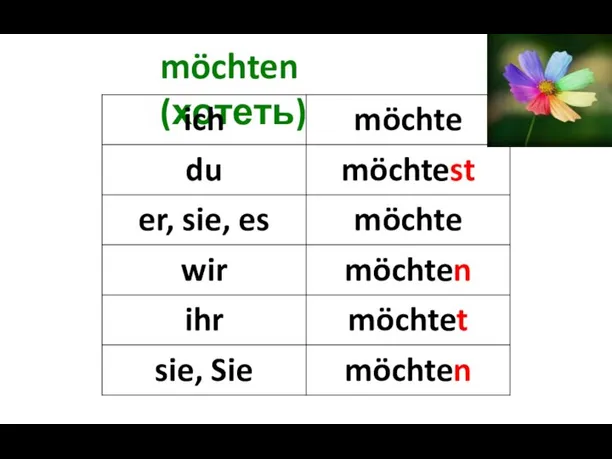 möchten (хотеть)