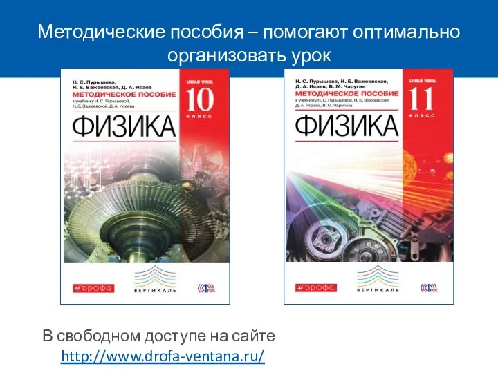 Методические пособия – помогают оптимально организовать урок В свободном доступе на сайте http://www.drofa-ventana.ru/