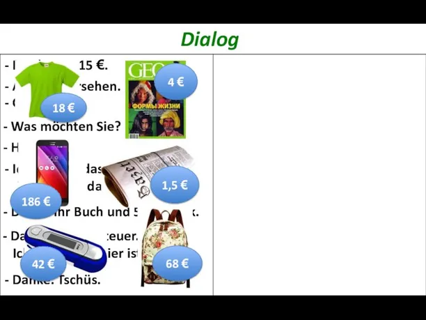 Dialog - Guten Tag! - Hallo! - Ich möchte das Buch