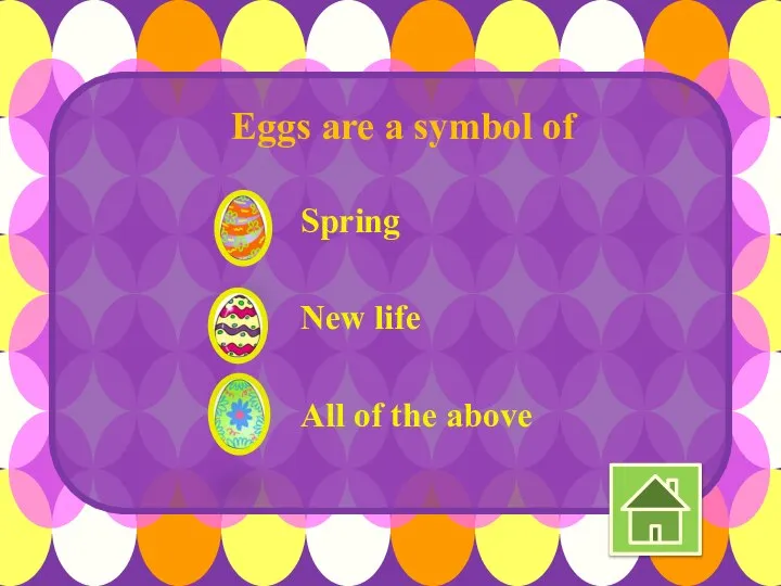 Spring New life All of the above Eggs are a symbol of