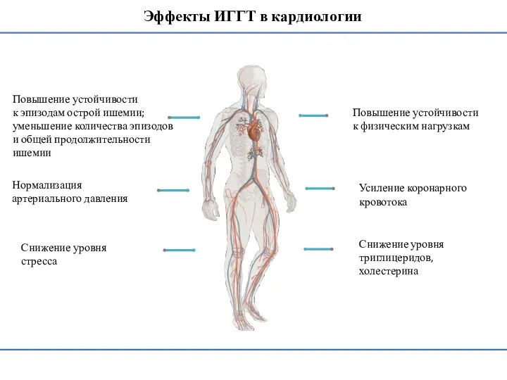 Повышение устойчивости к эпизодам острой ишемии; уменьшение количества эпизодов и общей