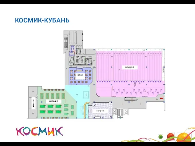 КОСМИК-КУБАНЬ БОУЛИНГ лазертаг БИЛЬЯРД КАФЕ КВЕСТЫ