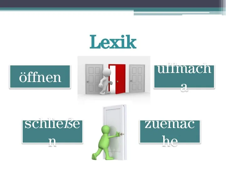 Lexik öffnen uffmacha zuemache schließen