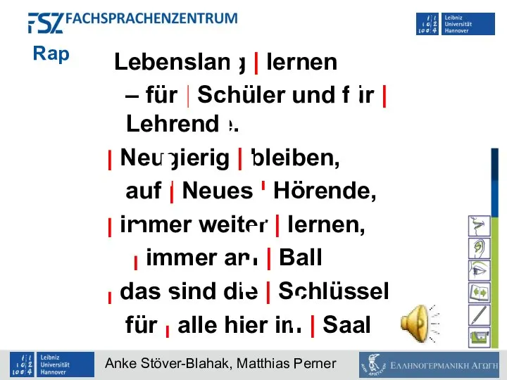 Rap |Lebenslang | lernen – für | Schüler und für |