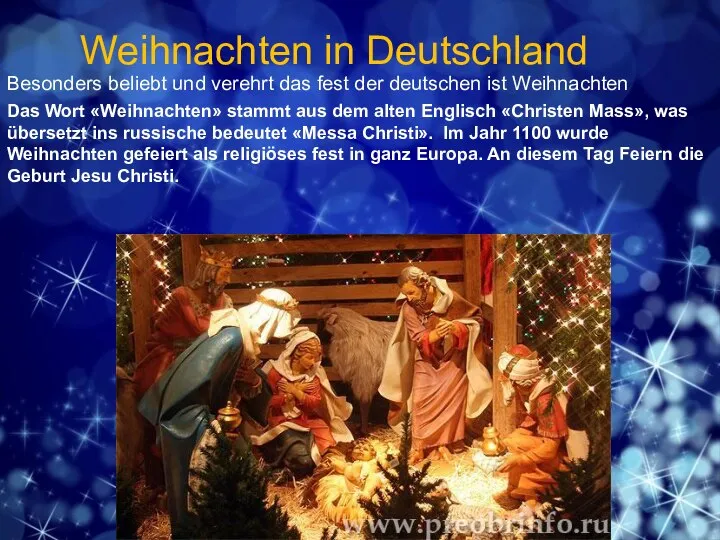 Das Wort «Weihnachten» stammt aus dem alten Englisch «Christen Mass», was