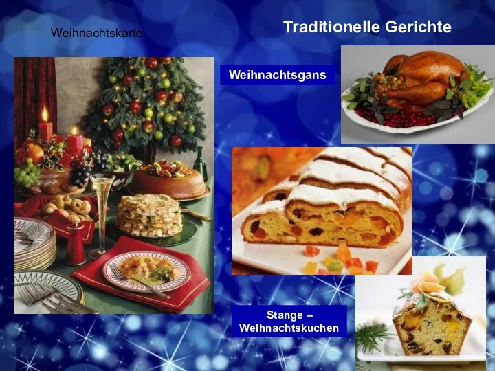 Traditionelle Gerichte Stange – Weihnachtskuchеn Weihnachtsgans Weihnachtskarte