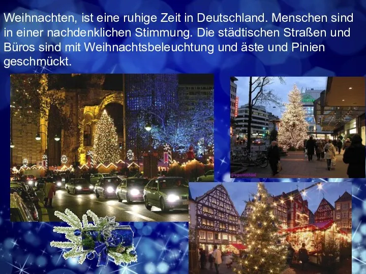 Weihnachten, ist eine ruhige Zeit in Deutschland. Menschen sind in einer