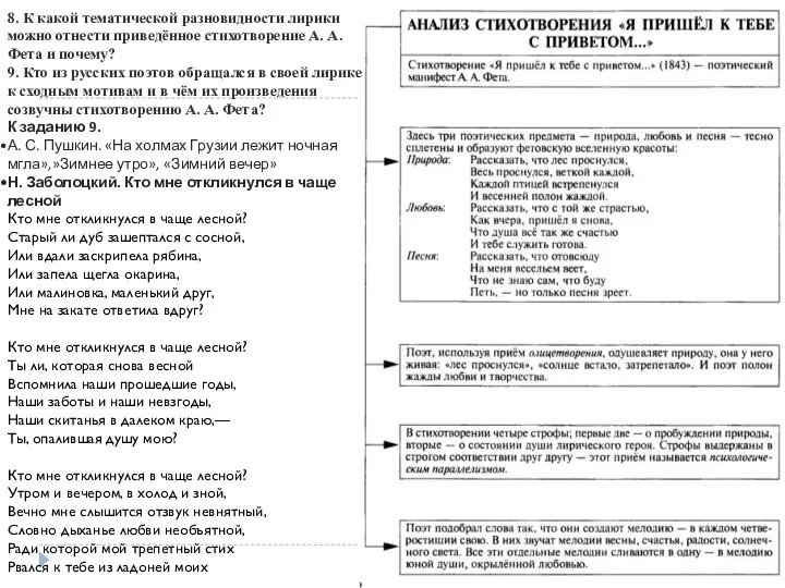 8. К какой тематической разновидности лирики можно отнести приведённое стихотворение А.