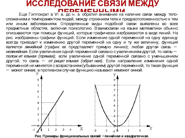 ИССЛЕДОВАНИЕ СВЯЗИ МЕЖДУ ПЕРЕМЕННЫМИ.