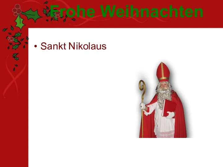 Sankt Nikolaus Frohe Weihnachten