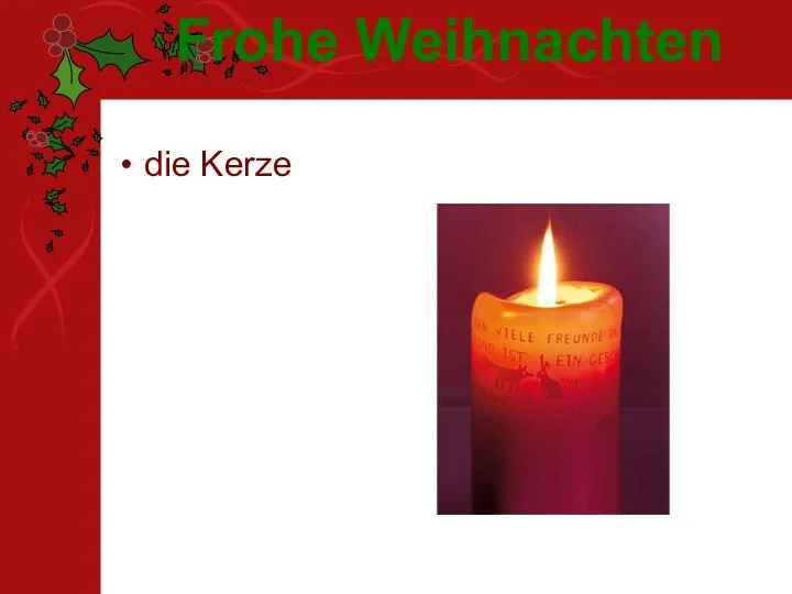 die Kerze Frohe Weihnachten