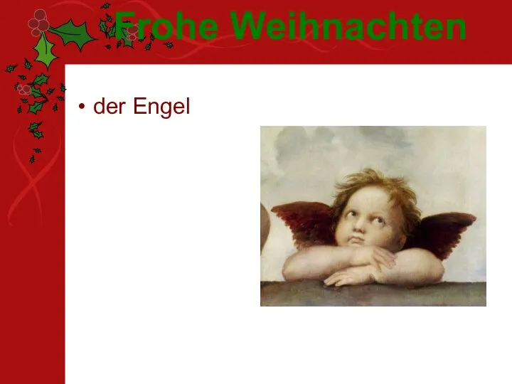 der Engel Frohe Weihnachten