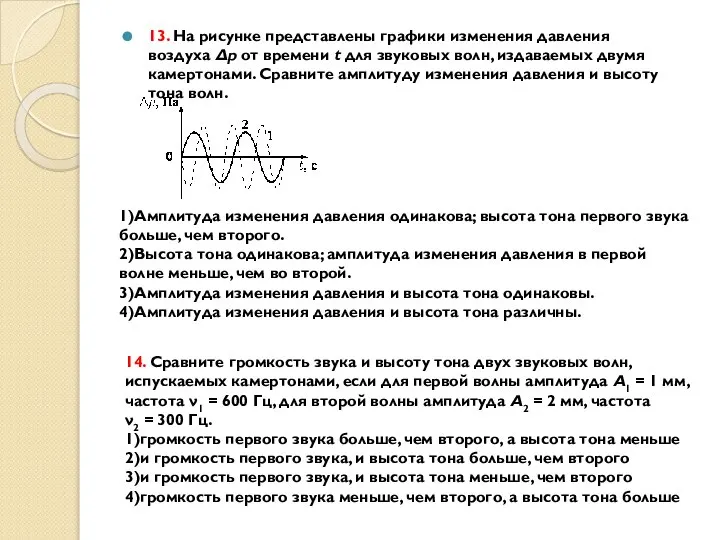 13. На рисунке представлены графики изменения давления воздуха Δp от времени