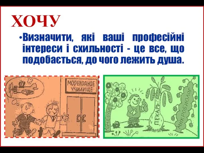 ХОЧУ Визначити, які ваші професійні інтереси і схильності - це все,