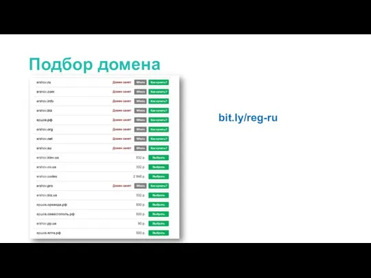 Подбор домена bit.ly/reg-ru