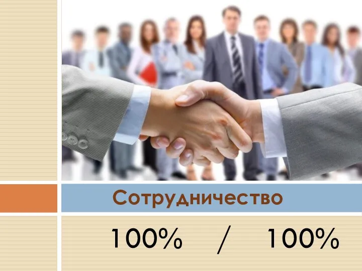 100% / 100% Сотрудничество