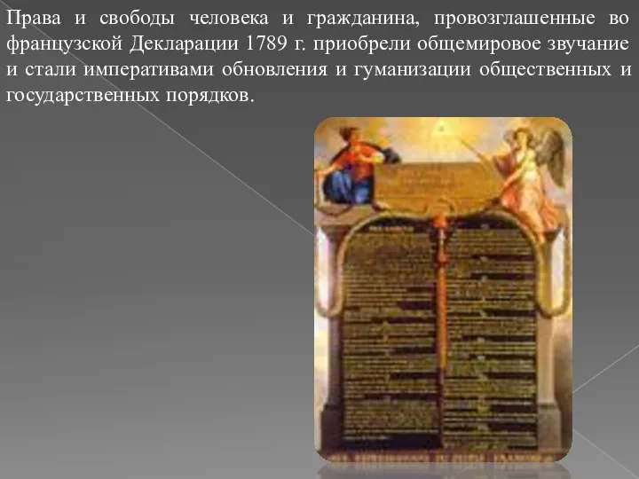 Права и свободы человека и гражданина, провозглашенные во французской Декларации 1789