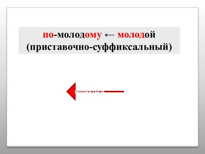 по-молодому ← молодой (приставочно-суффиксальный) вернуться