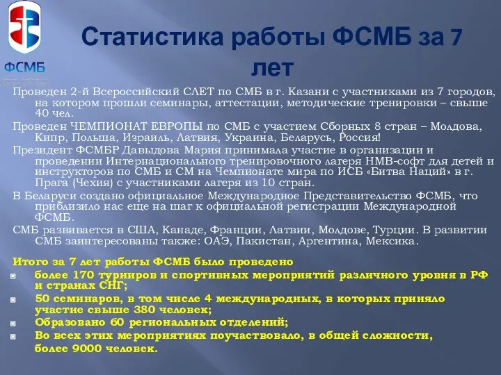 Проведен 2-й Всероссийский СЛЕТ по СМБ в г. Казани с участниками