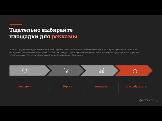 livedune. ru t30p. ru minter.io br-analytics.ru Тщательно выбирайте площадки для рекламы