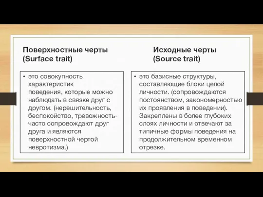 это совокупность характеристик поведения, которые можно наблюдать в связке друг с