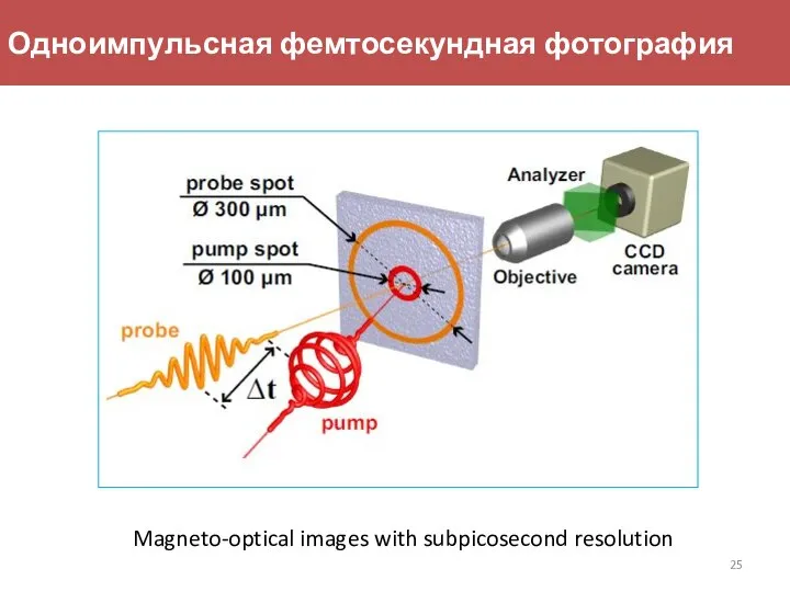 Одноимпульсная фемтосекундная фотография Magneto-optical images with subpicosecond resolution