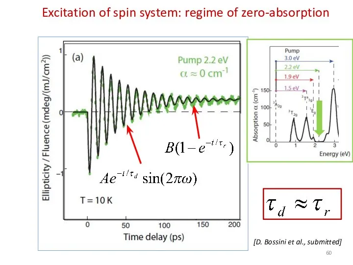 Excitation of spin system: regime of zero-absorption [D. Bossini et al., submitted]