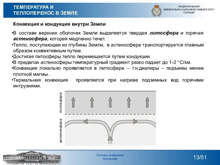 Конвекция и кондукция внутри Земли В составе верхних оболочек Земли выделяется