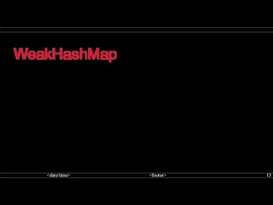 WeakHashMap WeakHashMap - коллекция, использующая слабые ссылки для ключей (а не