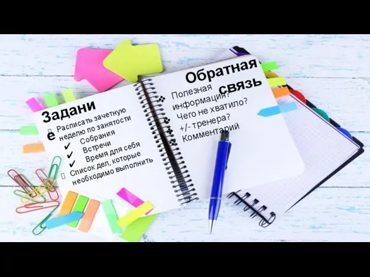 Задание Расписать зачетную неделю по занятости Собрания Встречи Время для себя