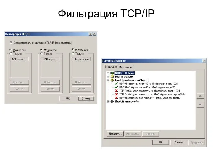 Фильтрация TCP/IP