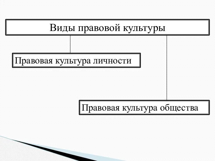 Виды правовой культуры Правовая культура личности Правовая культура общества