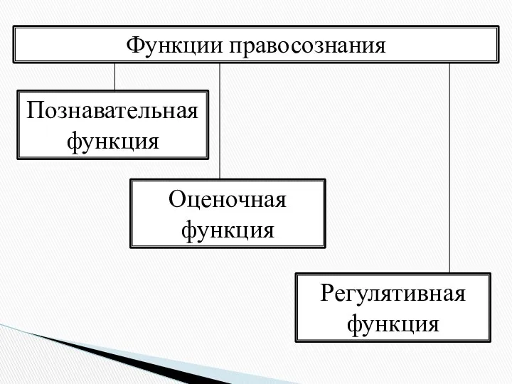 Функции правосознания Познавательная функция Оценочная функция Регулятивная функция