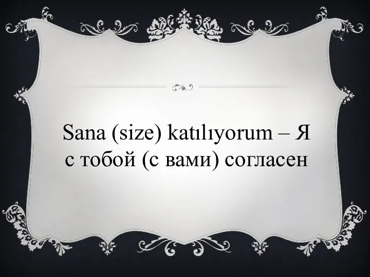 Sana (size) katılıyorum – Я с тобой (с вами) согласен