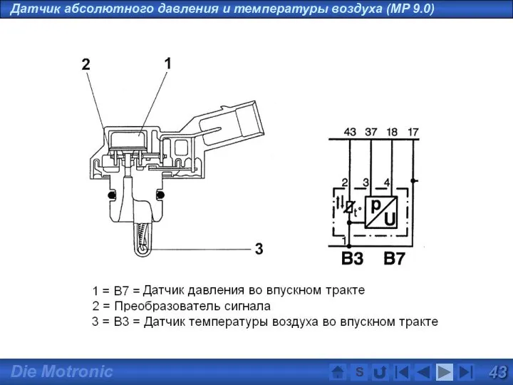 Датчик абсолютного давления и температуры воздуха (MP 9.0) S