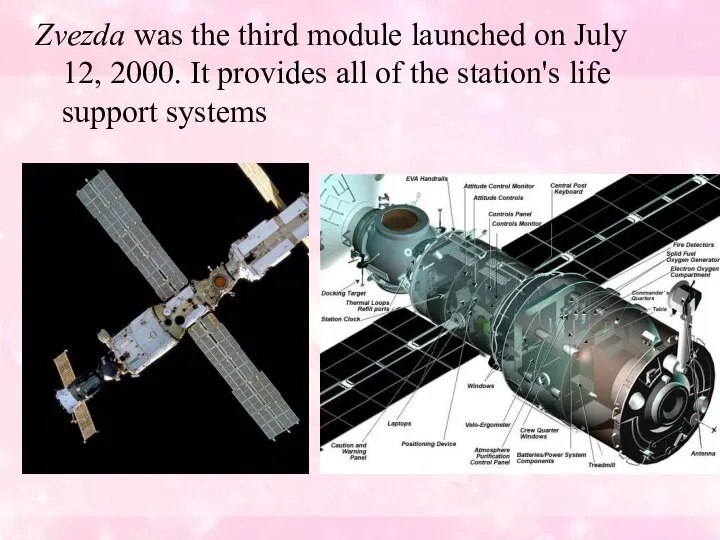 Zvezda was the third module launched on July 12, 2000. It