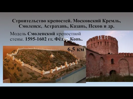 Строительство крепостей. Московский Кремль, Смоленск, Астрахань, Казань, Псков и др. Модель